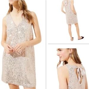 LOFT champagne Sequin Dress